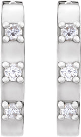 14K White Gold .08 CTW Natural Diamond 11.5 mm Hoop Earrings