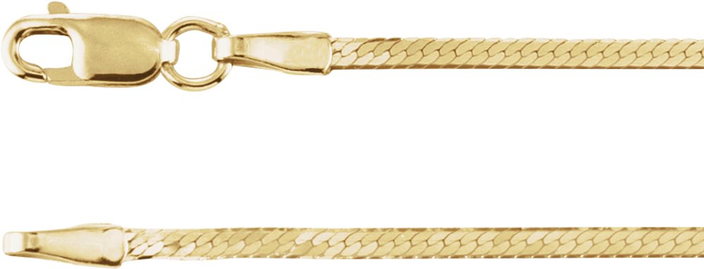 14K Yellow Gold 1.6 mm Herringbone 18" Chain