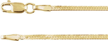 14K Yellow 1.6 mm Herringbone 7" Chain