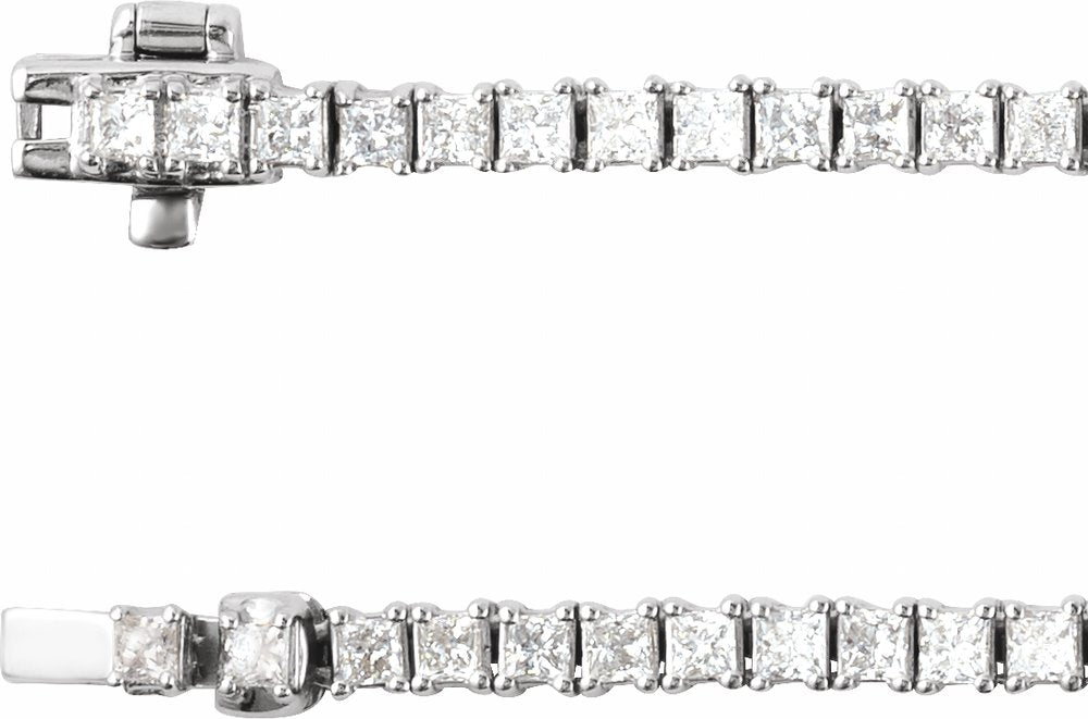 14K White 7 1/4 CTW Lab-Grown Diamond Line 16" Necklace