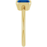 14K Yellow Gold Lab-Grown Blue Sapphire & 1/4 CTW Lab-Grown Diamond Ring