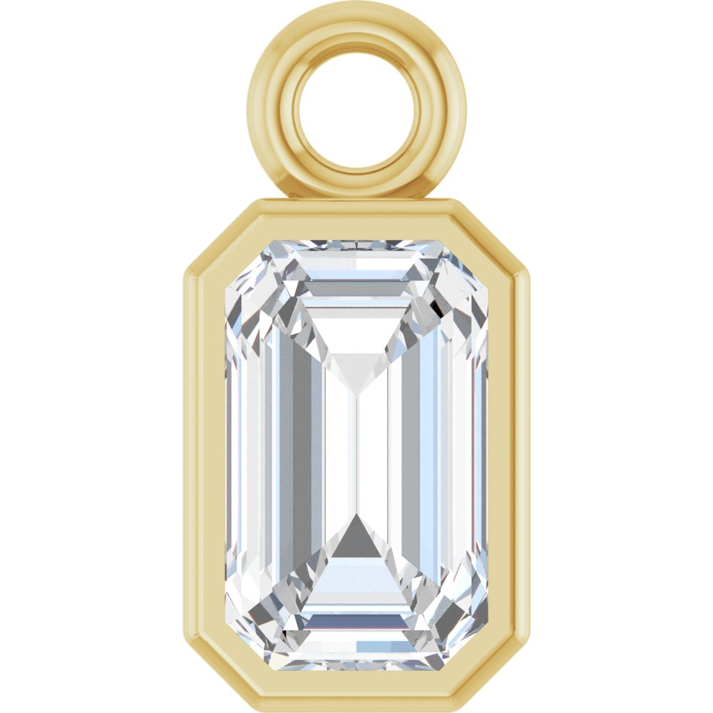 14K Yellow 1/3 CT Lab-Grown Diamond Bezel-Set Dangle