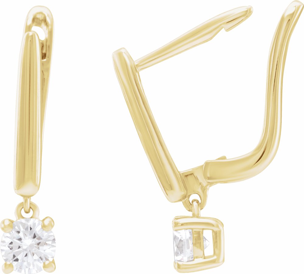 14K Yellow 1/2 CTW Lab-Grown Diamond Lever Back Earrings