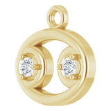 14K Yellow .015 CT Natural Diamond Cancer Zodiac Dangle