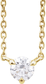 14K Yellow Gold 1/5 CTW Natural Diamond Solitaire 16-18" Necklace
