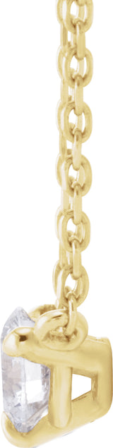 14K Yellow Gold 1/5 CTW Natural Diamond Solitaire 16-18" Necklace