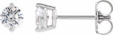 14K White 1/8 CTW Natural Diamond 2-Prong Stud Earrings