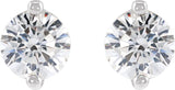 14K White .03 CTW Natural Diamond 2-Prong Stud Earrings