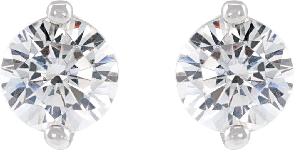 14K White Gold .03 CTW Natural Diamond 2-Prong Stud Earrings