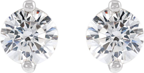 14K White 1/8 CTW Natural Diamond 2-Prong Stud Earrings