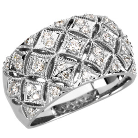 14K White Gold 1/2 CTW Natural Diamond Ring