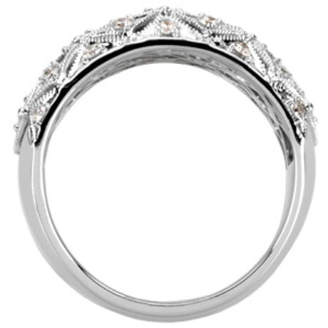 14K White Gold 1/2 CTW Natural Diamond Ring
