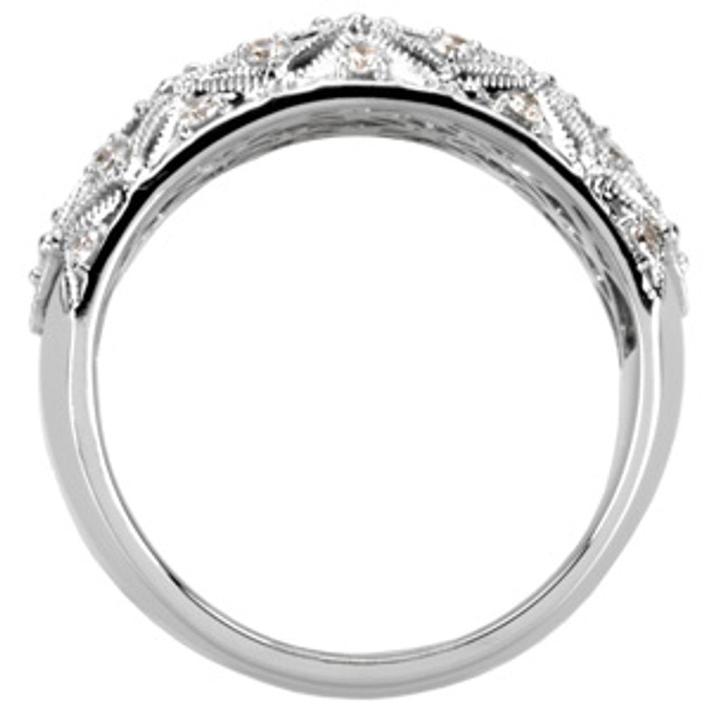 14K White Gold 1/2 CTW Natural Diamond Ring