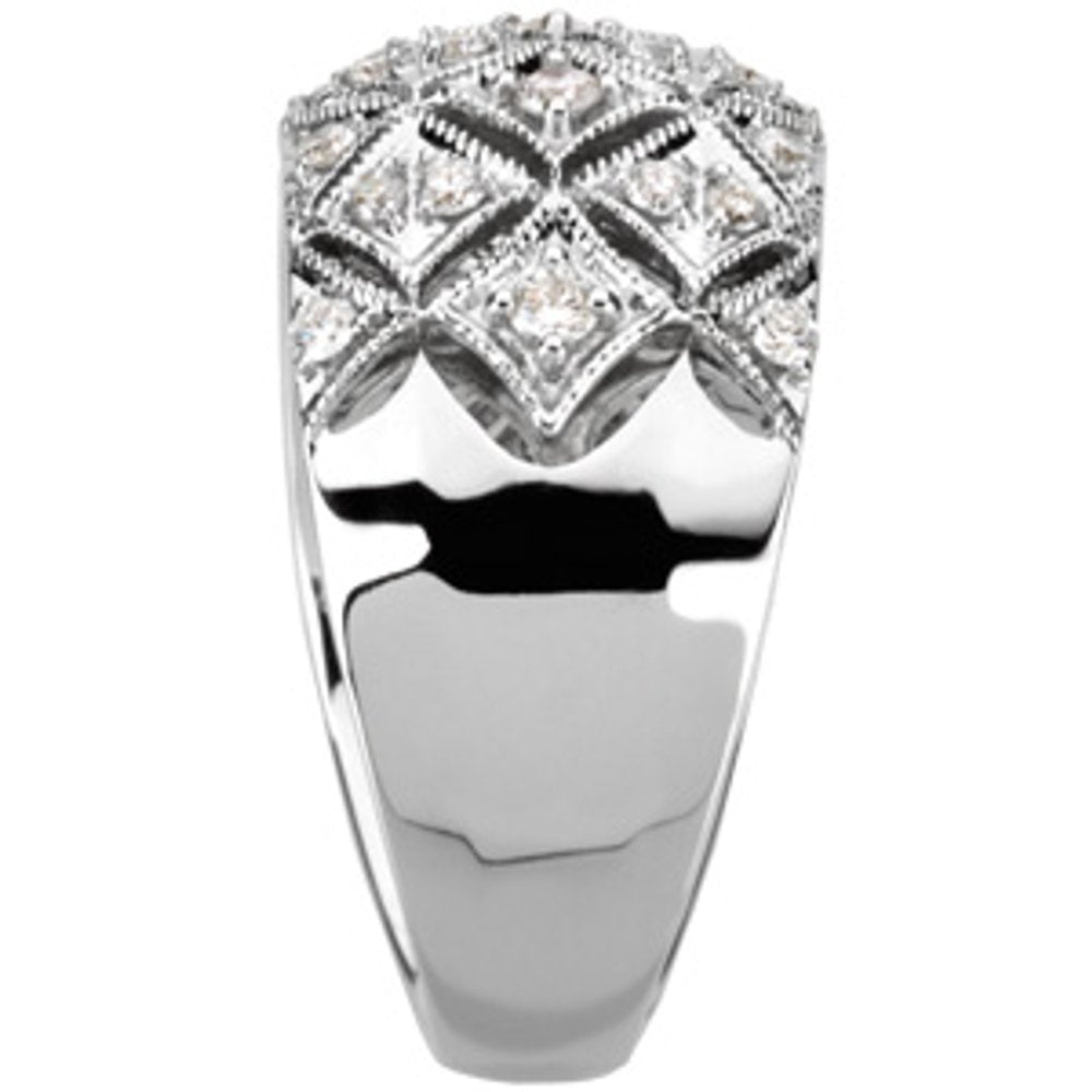 14K White Gold 1/2 CTW Natural Diamond Ring