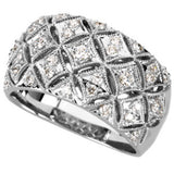 14K White Gold 1/2 CTW Natural Diamond Ring