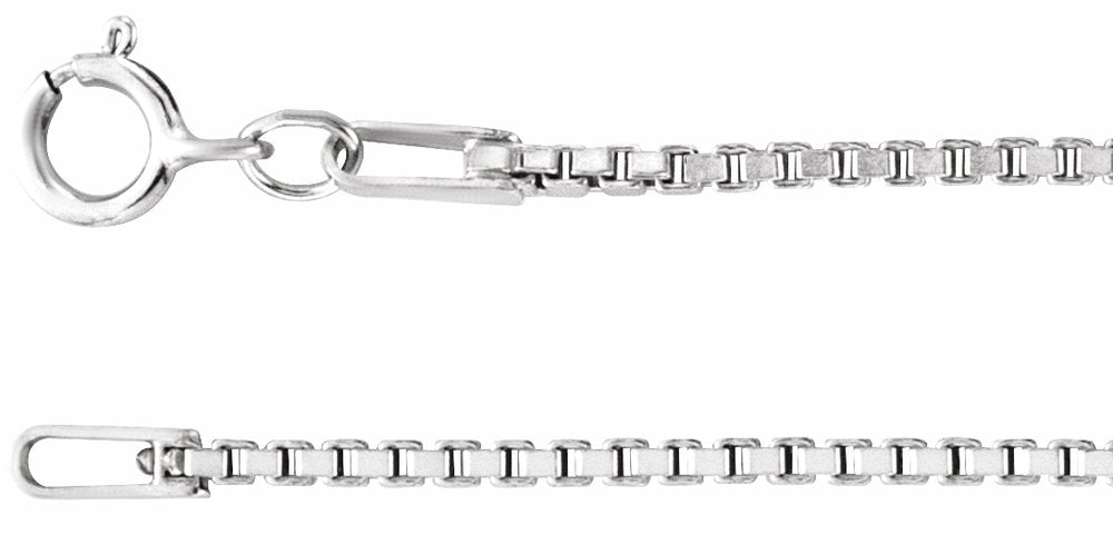 Rhodium-Plated Sterling Silver 1.3 mm Diamond-Cut Box 24" Chain