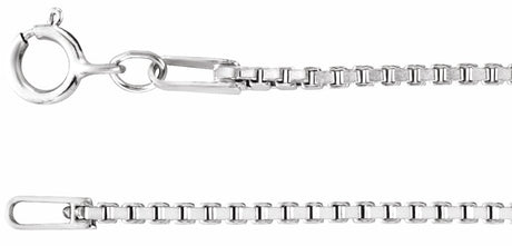 Rhodium-Plated Sterling Silver 1.3 mm Diamond-Cut Box 16" Chain