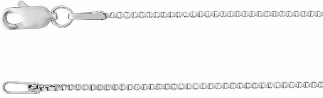Rhodium-Plated Sterling Silver 1 mm Box 18" Chain