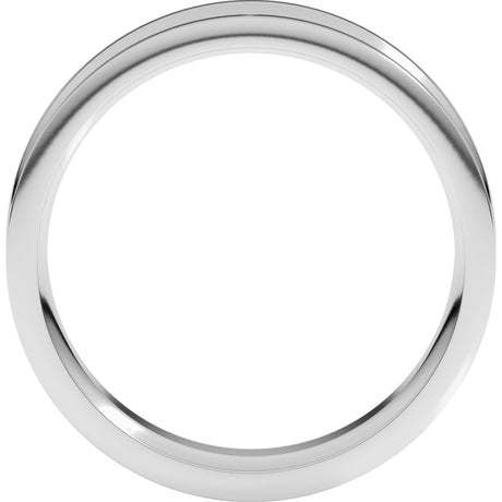 14K White 6 mm Comfort-Fit Reverse Knife Band Size 7