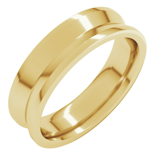 14K Yellow 6 mm Comfort-Fit Reverse Knife Band Size 6