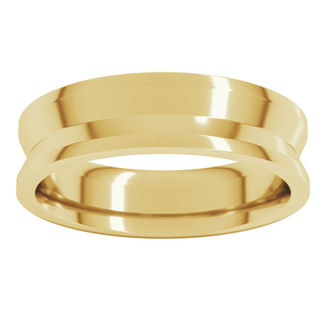 14K Yellow 6 mm Comfort-Fit Reverse Knife Band Size 6