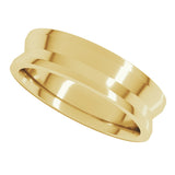 14K Yellow 6 mm Comfort-Fit Reverse Knife Band Size 6