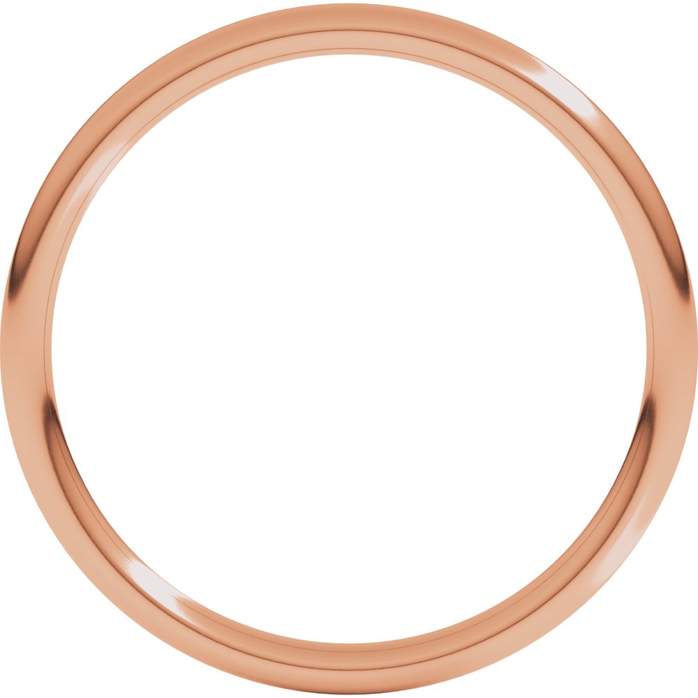 18K Rose Gold 1.5 mm Comfort-Fit Full Round Band Size 6.5