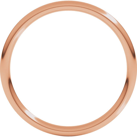 18K Rose Gold 1.5 mm Comfort-Fit Full Round Band Size 6.5