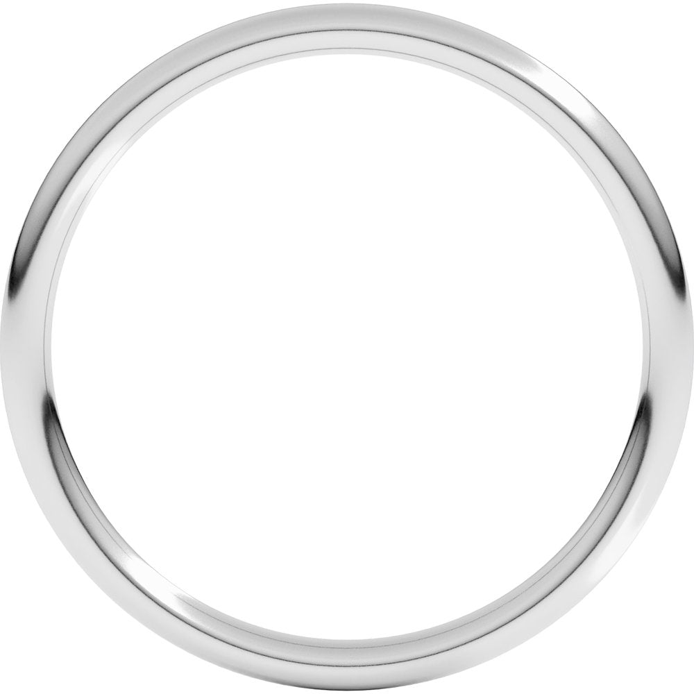 10K White Gold 1.5 mm Comfort-Fit Full Round Band Size 7