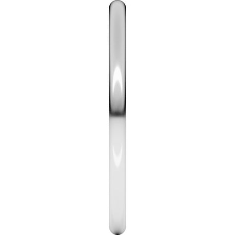 10K White Gold 1.5 mm Comfort-Fit Full Round Band Size 7