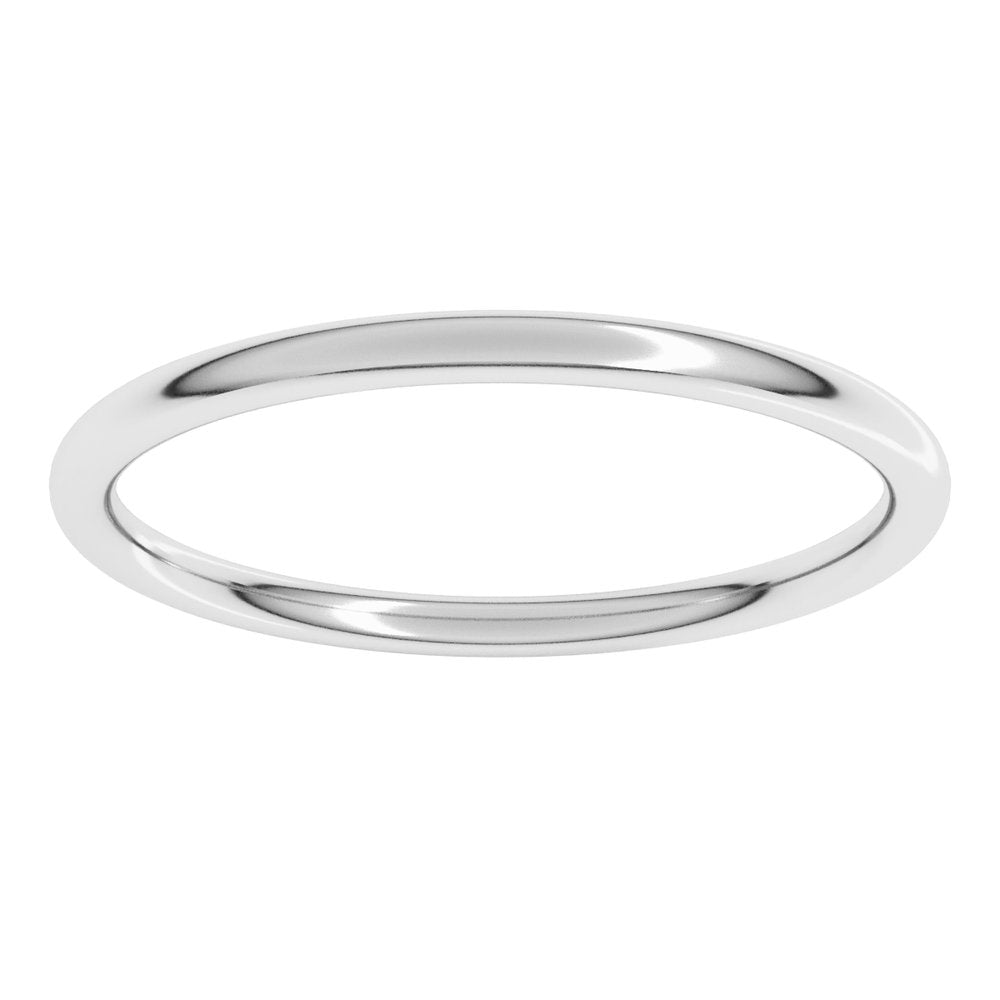 10K White Gold 1.5 mm Comfort-Fit Full Round Band Size 7
