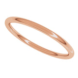 18K Rose Gold 1.5 mm Comfort-Fit Full Round Band Size 6.5