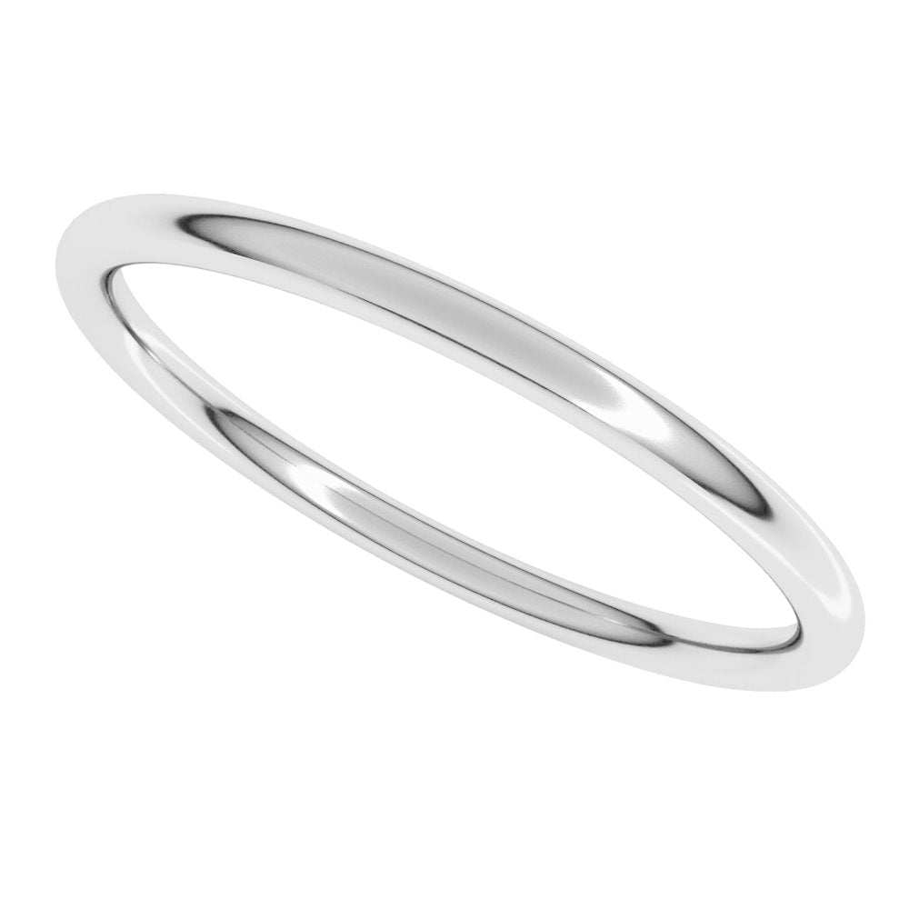 10K White Gold 1.5 mm Comfort-Fit Full Round Band Size 7