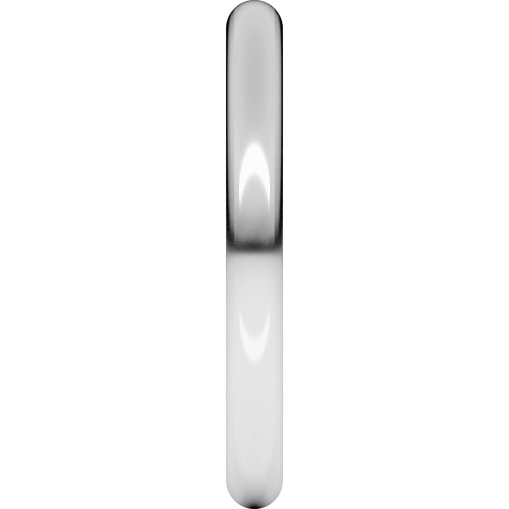 10K White Gold 2.5 mm Comfort-Fit Full Round Band Size 8