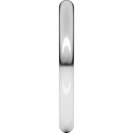 14K White Gold 2.5 mm Comfort-Fit Full Round Band Size 4