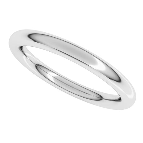10K White Gold 2.5 mm Comfort-Fit Full Round Band Size 8