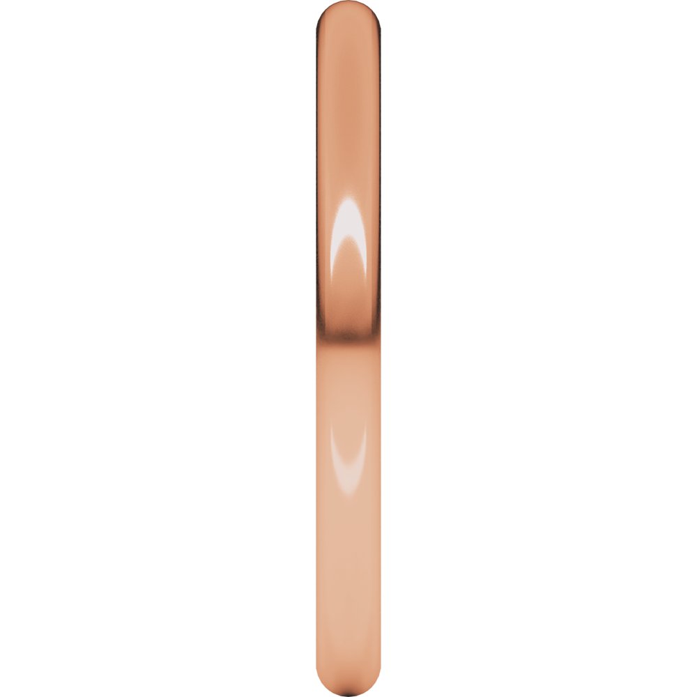 18K Rose Gold 2 mm Comfort-Fit Full Round Band Size 5.5