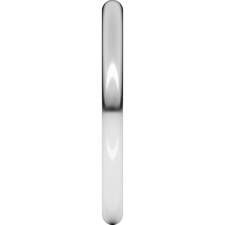 10K White Gold 2 mm Comfort-Fit Full Round Band Size 7