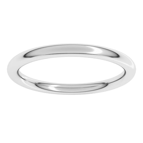 14K X1 White 2 mm Comfort-Fit Full Round Band Size 11.5