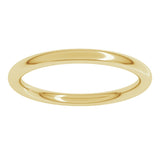 10K Yellow Gold 2 mm Comfort-Fit Full Round Band Size 7