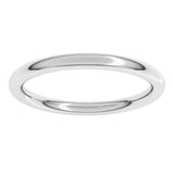 18K White Gold 2 mm Comfort-Fit Full Round Band Size 5
