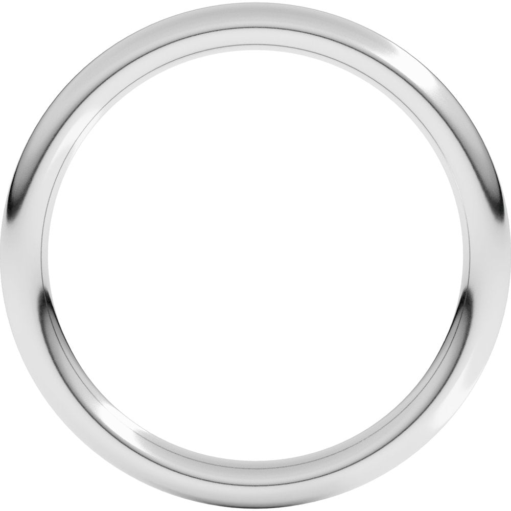 18K White Gold 2 mm Comfort-Fit Full Round Band Size 5