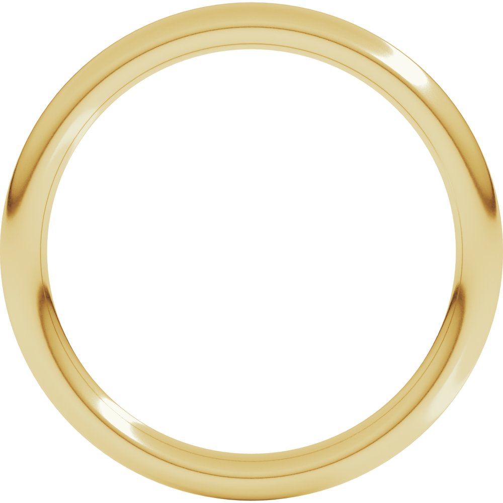14K Yellow Gold 2 mm Comfort-Fit Full Round Band Size 3