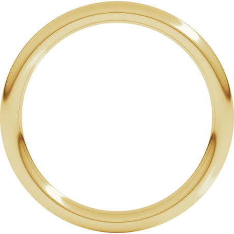 14K Yellow Gold 2 mm Comfort-Fit Full Round Band Size 3
