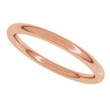 14K Rose 2 mm Comfort-Fit Full Round Band Size 5.5