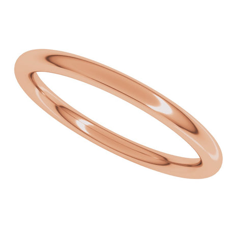 14K Rose 2 mm Comfort-Fit Full Round Band Size 6.5
