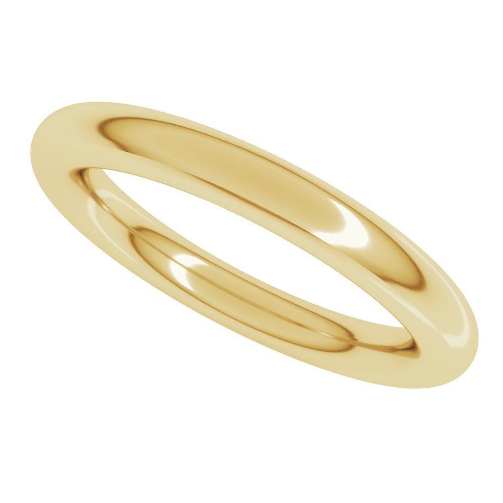 10K Yellow Gold 3 mm Comfort-Fit Full Round Band Size 10.5