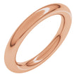 14K Rose Gold 3 mm Comfort-Fit Full Round Band Size 6
