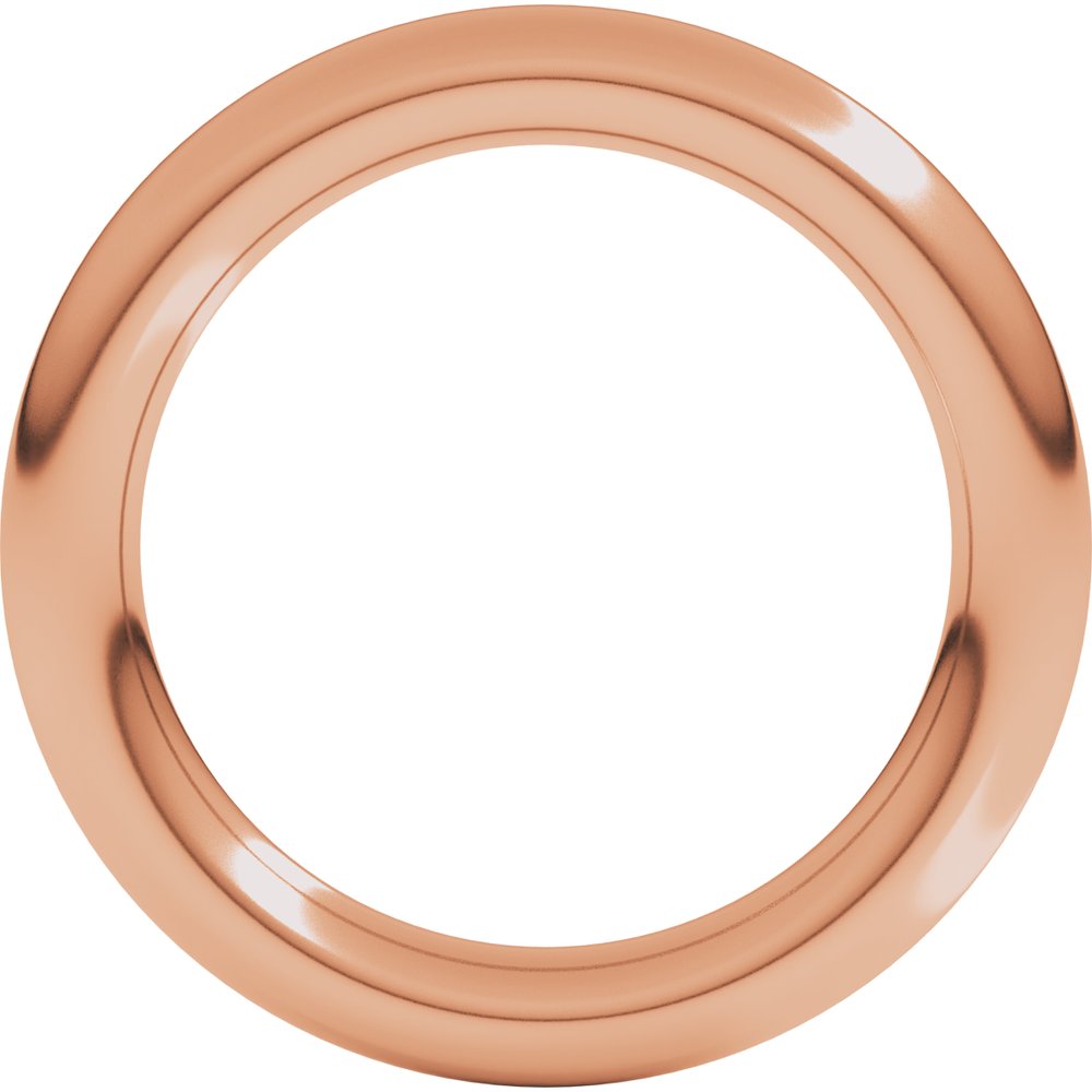 14K Rose Gold 3 mm Comfort-Fit Full Round Band Size 6