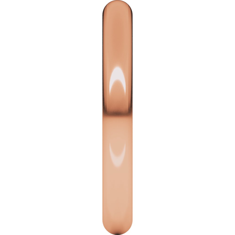 14K Rose Gold 3 mm Comfort-Fit Full Round Band Size 6